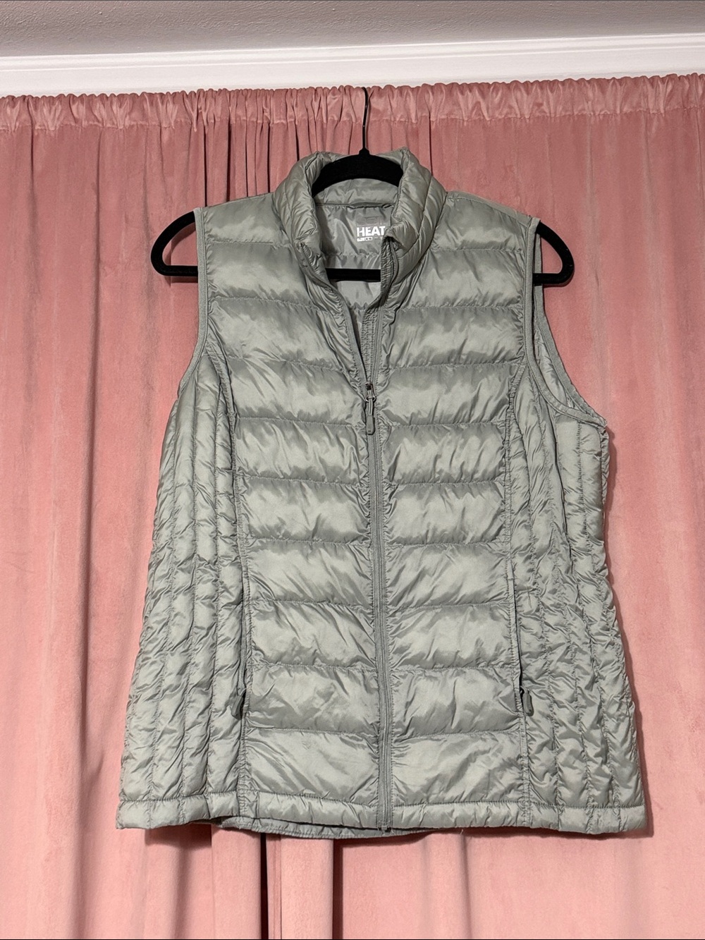 32 Degrees Women's Light Gray Quilted Packable Puffer Vest